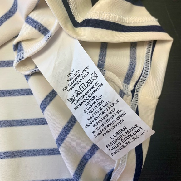 L.L. Bean UPF 50+ Sun and Swim Shirt - White/Navy Stripe - Picture 6 of 6